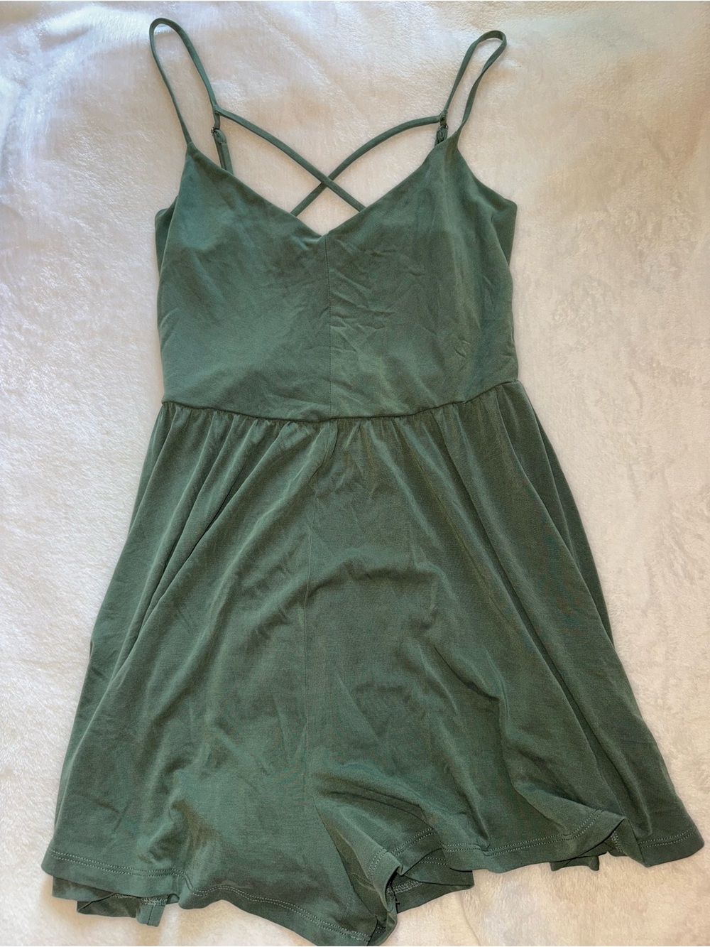 Lush Olive Green Strappy Romper